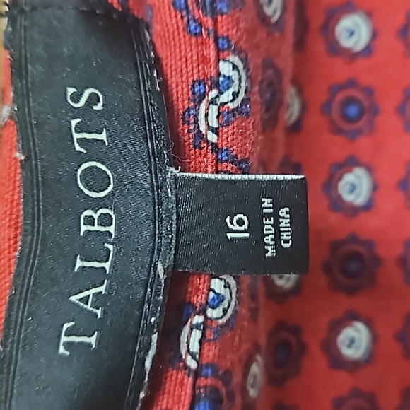Talbots size 16 skirt red with navy - Picture 2 of 8